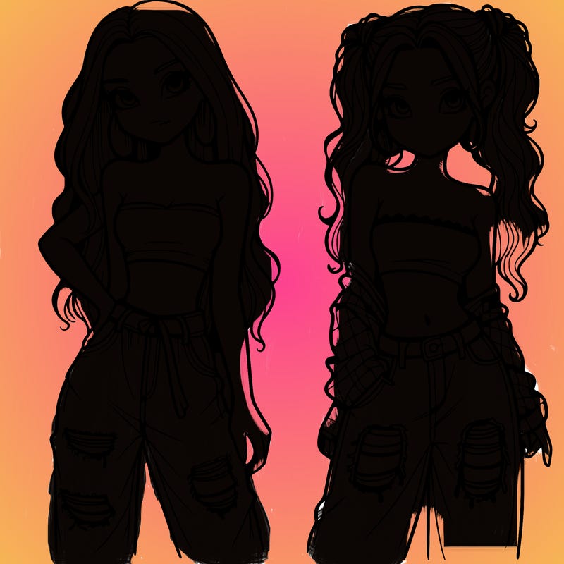 2 girls in crop tops and baggy jeans ripped