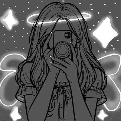 a realistic girl holding her phone taking pictures