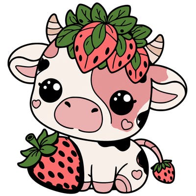 cute strawberry cow