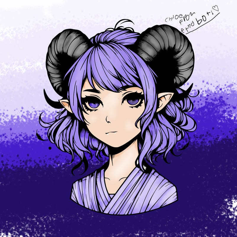 realistic girl with horns