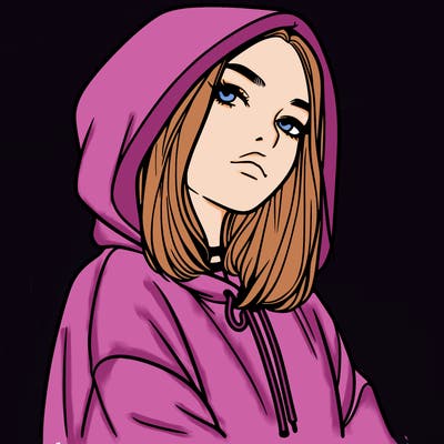 a realistic girl in a hoodie