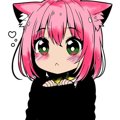 shy anime catgirl