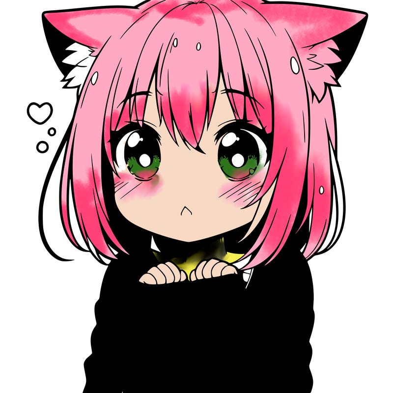 shy anime catgirl