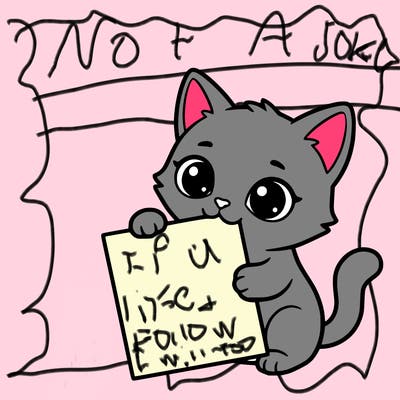 a small cat with a blank sheet of paper in its hand. the cat is sooooooo cute!