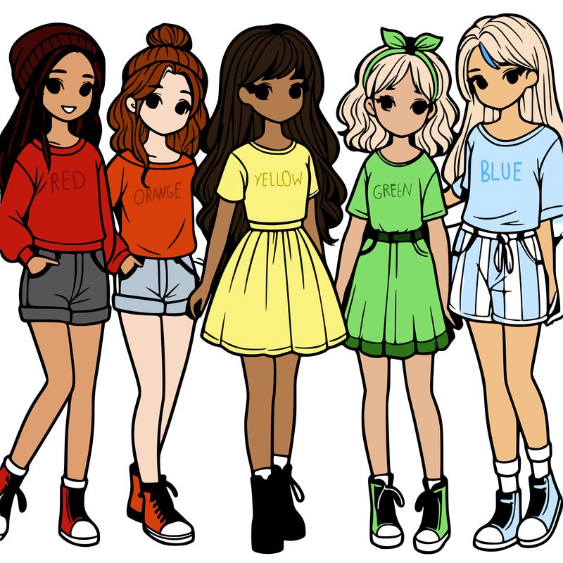 a group of five girls