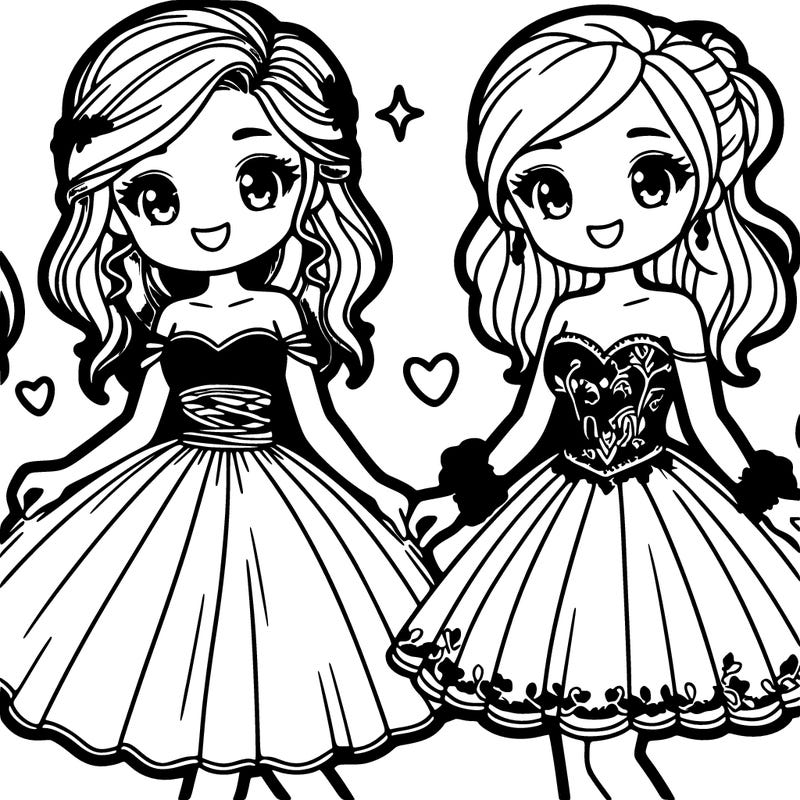 cute friends in prom dresses