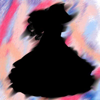 realistic woman with dress flowing in the wind