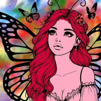 butterfly fairy realistic girl