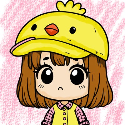 cute girl with chicken hat