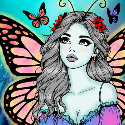 butterfly fairy realistic girl