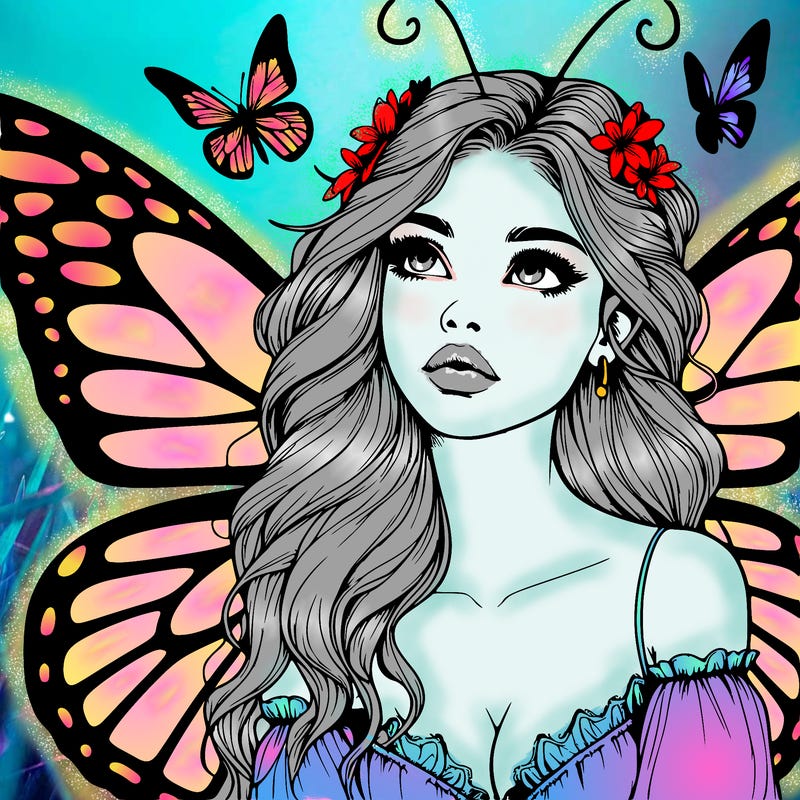 butterfly fairy realistic girl