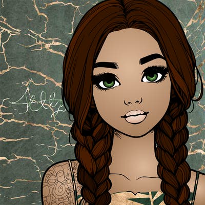 realistic girl with braids