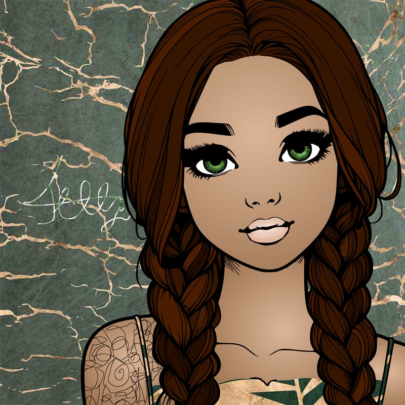 realistic girl with braids