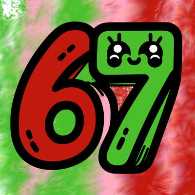 the numbers 67