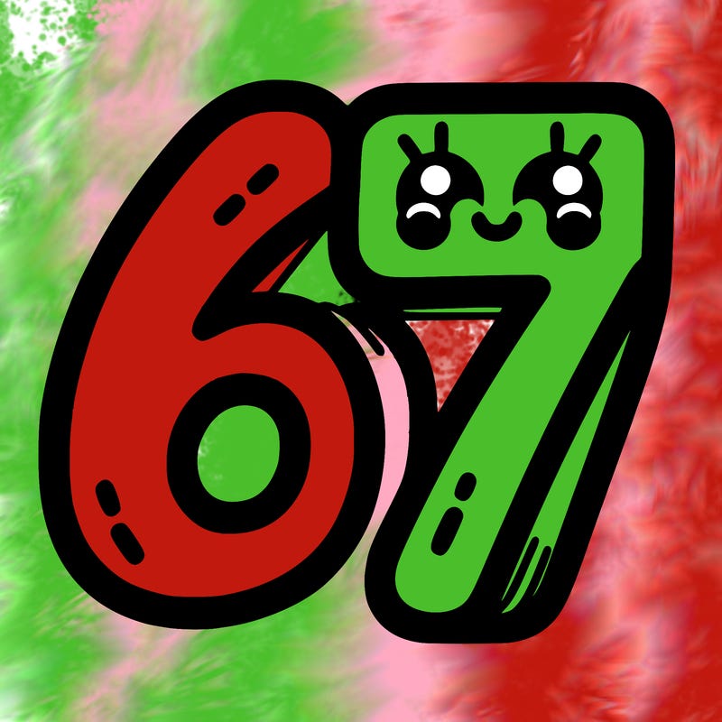 the numbers 67