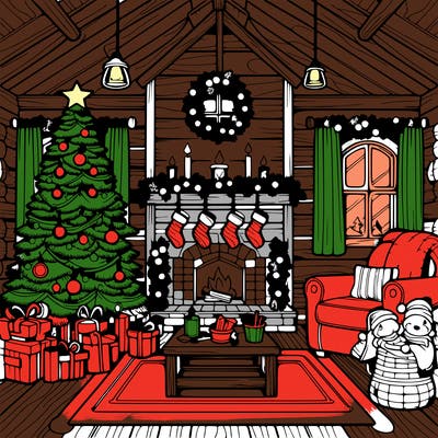 christmas house interior