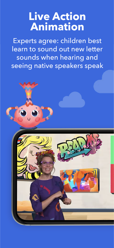 Phonics Museum - Learn to Read - A live action video lesson with a native speaker in the Phonics Museum app to help children learn letter sounds