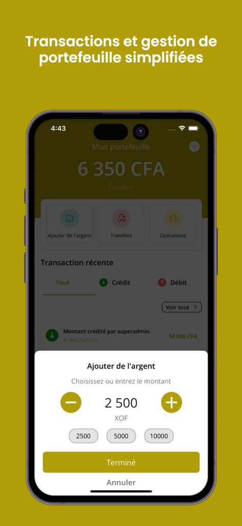 Okalm Driver - Okalm Driver app digital wallet interface showing balance and add money feature