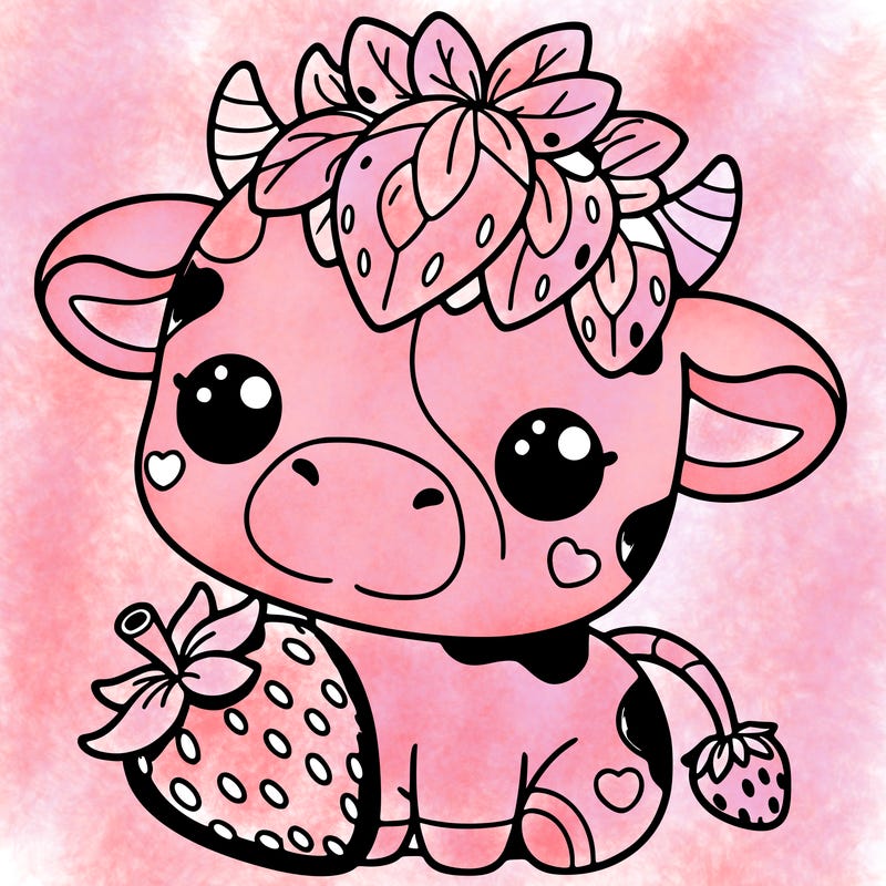 cute strawberry cow