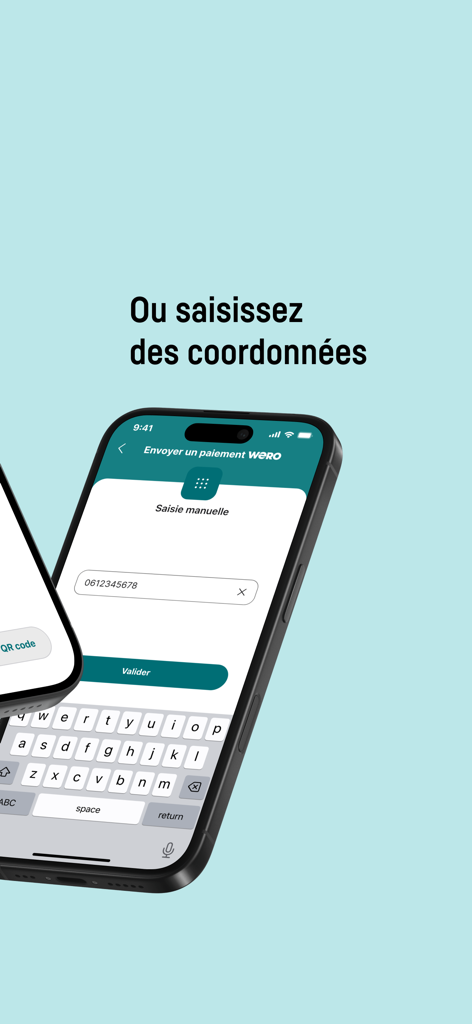Inserimento manuale di un numero di telefono per inviare un pagamento sull'app CIC Pay