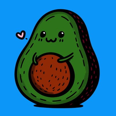 an avocado hugging an avocado