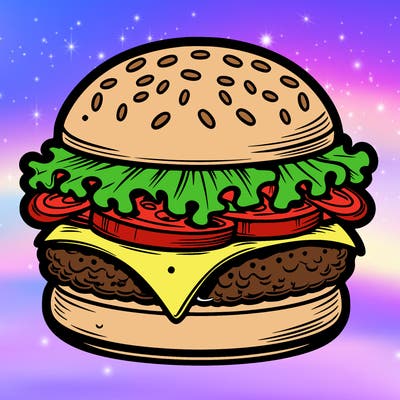 classic cheeseburger with lettuce and tomato