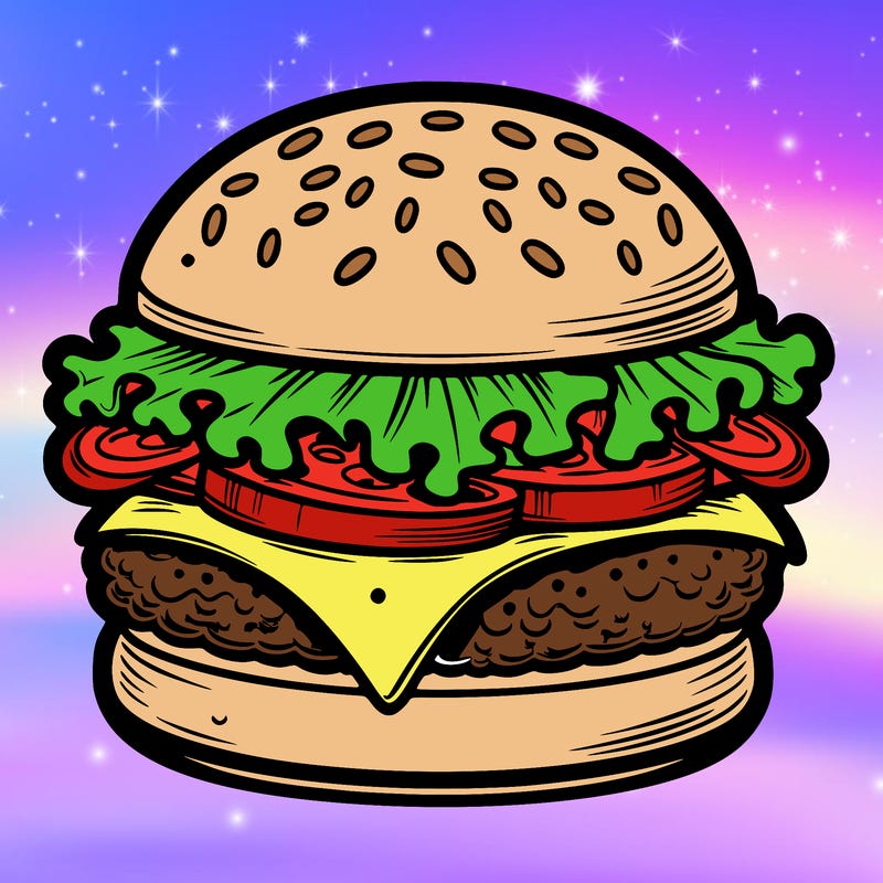 classic cheeseburger with lettuce and tomato