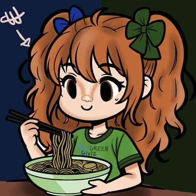 a girl eating ramen