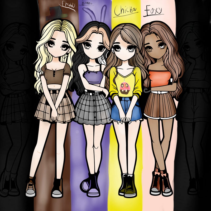 a group of girls realistic