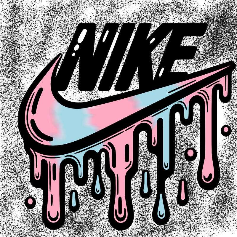 dripping nike logo