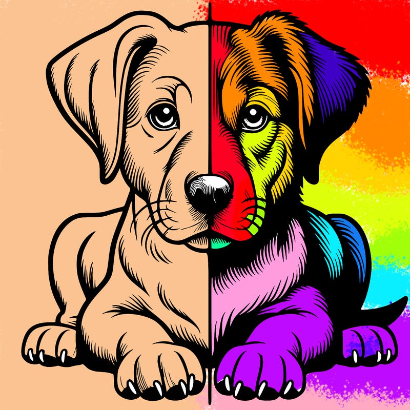 realistic dog split picture