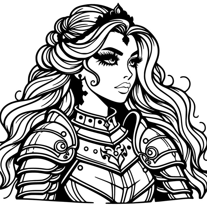 beautiful gothic female knight