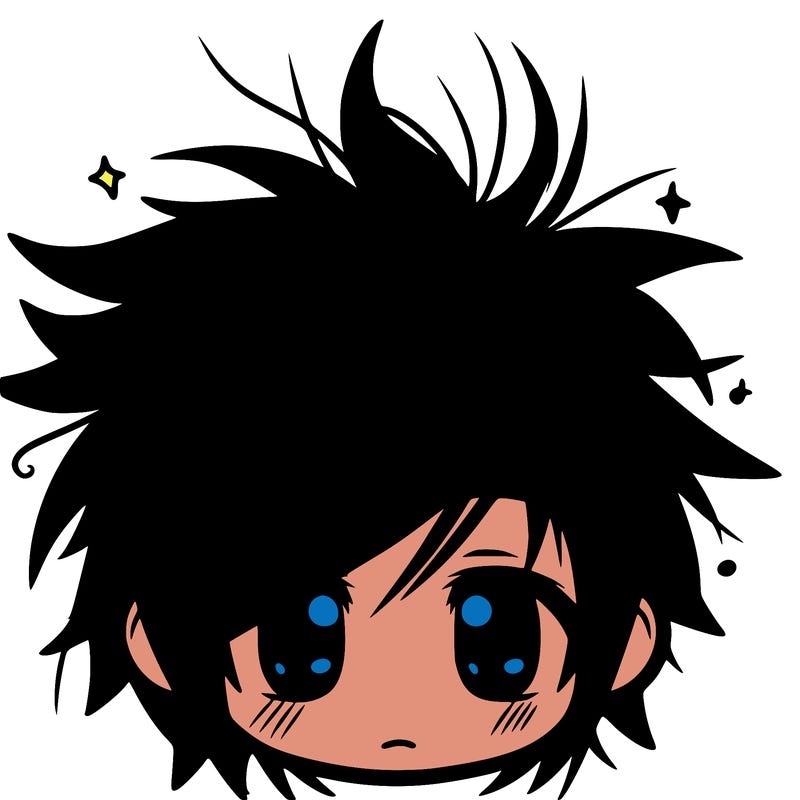 messy hair sharp eyes