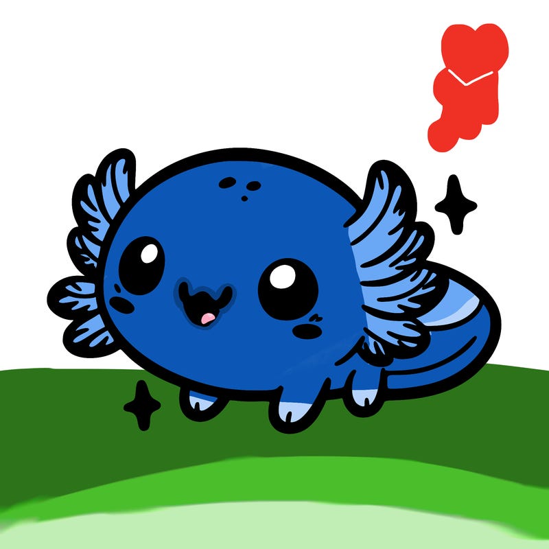 cute easy baby axolotl
