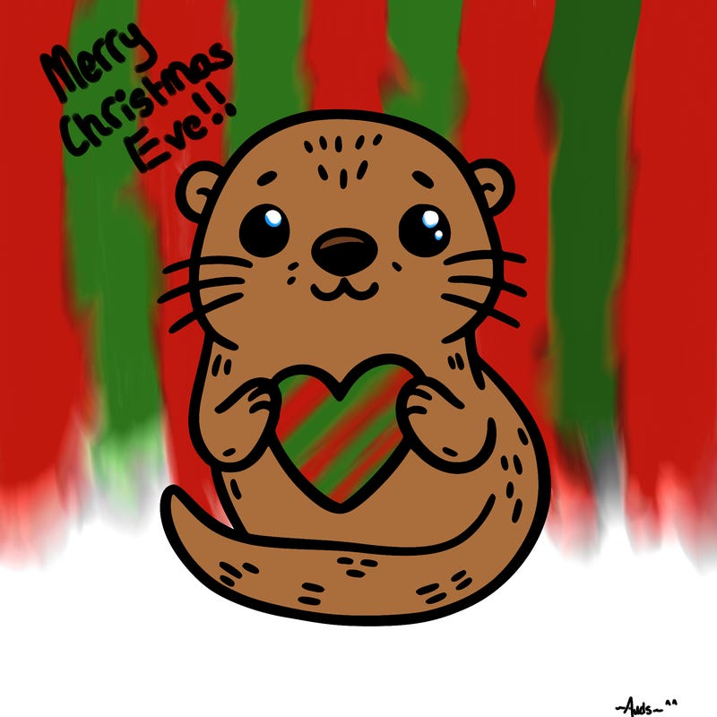 otter with a heart