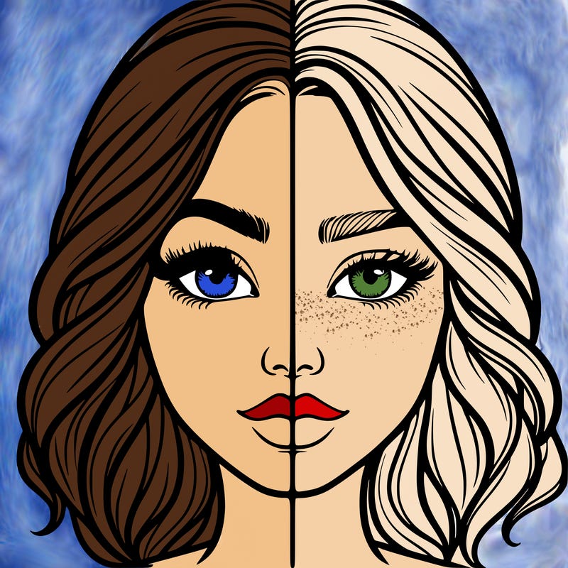 realistic girl split half