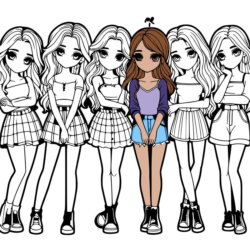 a group of girls realistic