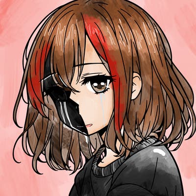 sad anime girl