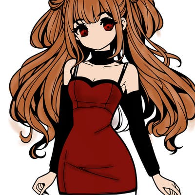 manga girl with bodycon dress