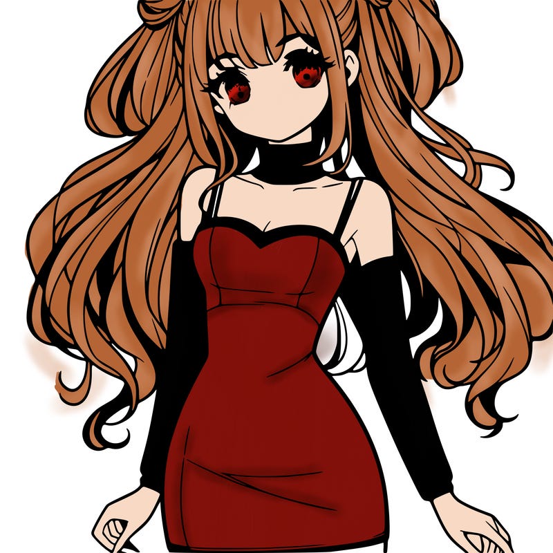 manga girl with bodycon dress