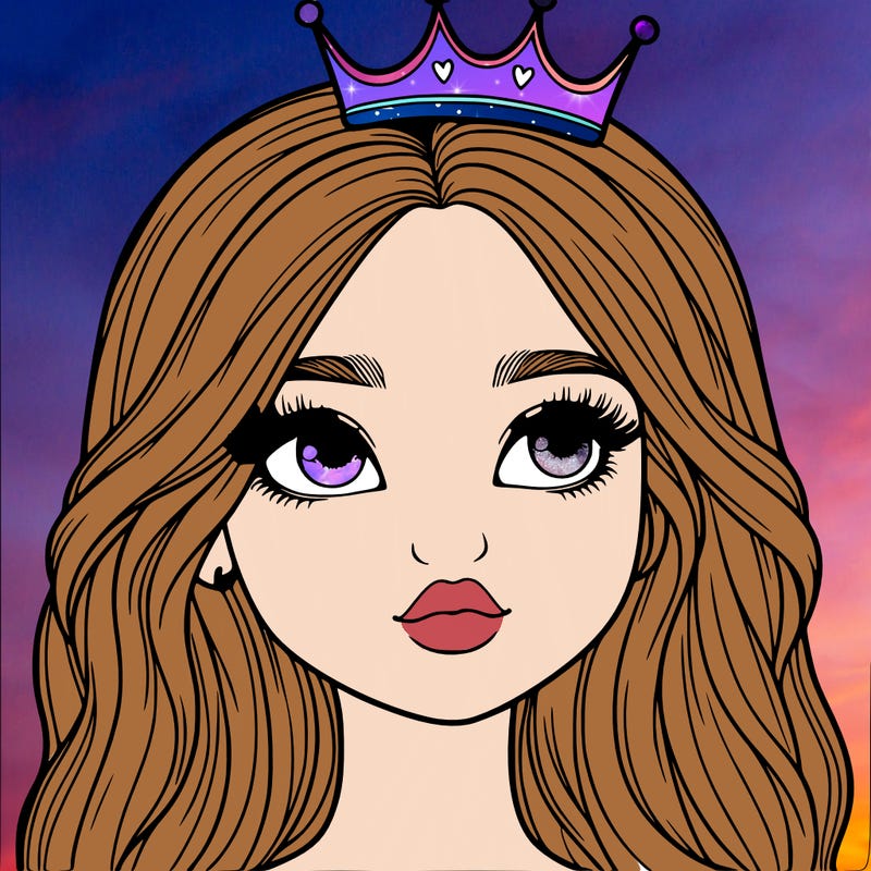 a realistic girl with a crown on
