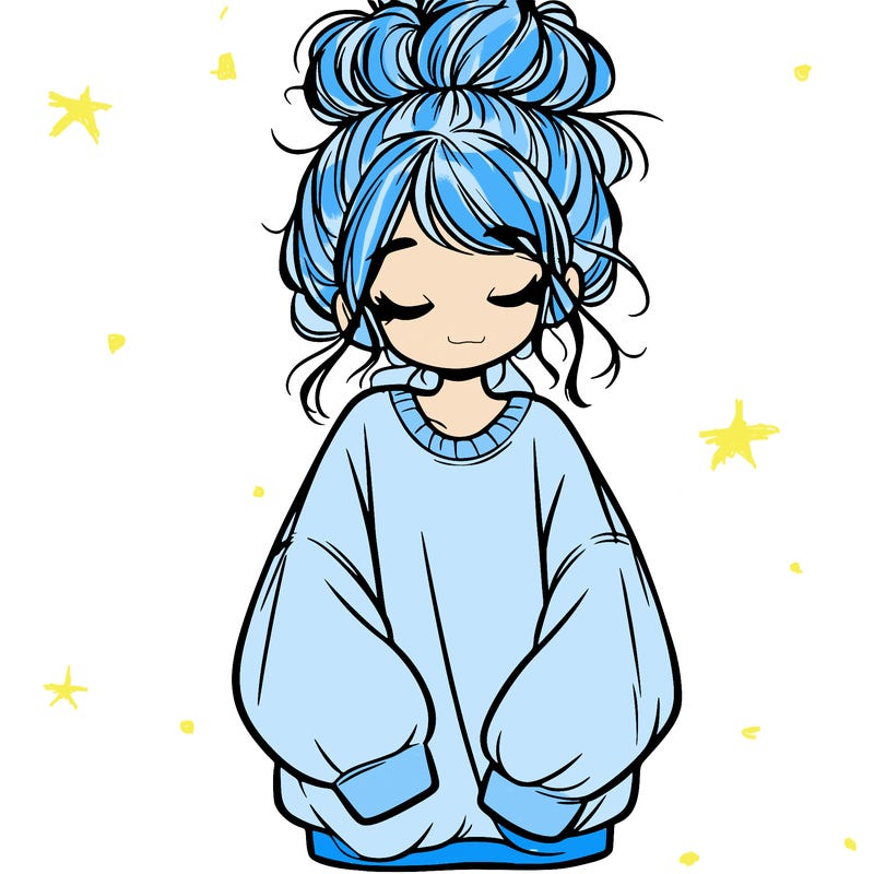 girl with baggy sweatshirt and messy bun