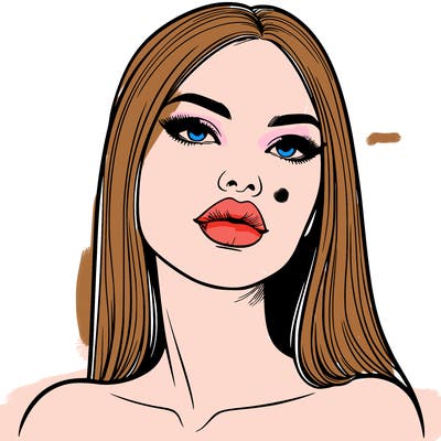 realistic woman with full lips