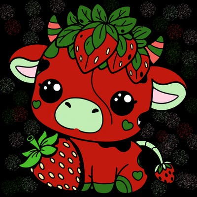 cute strawberry cow