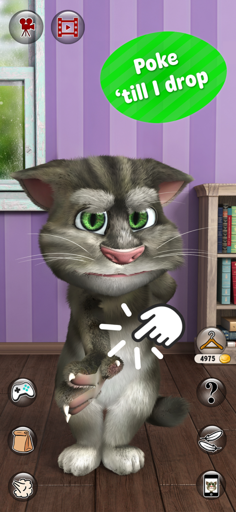 Talking Tom est touché dans l'application Talking Tom Cat 2