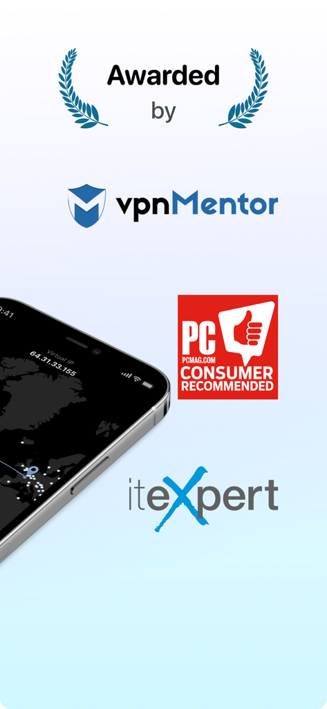 Awards and consumer recommendations for VPN Unlimited from PCMag vpnMentor and itExpert