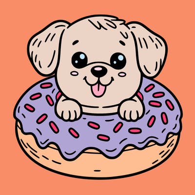 dog in a donut