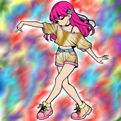 realistic girl danceing