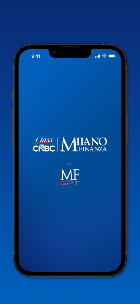 Milano Finanza - Class CNBC - Milano Finanza and Class CNBC app splash screen featuring the MF GPT logo