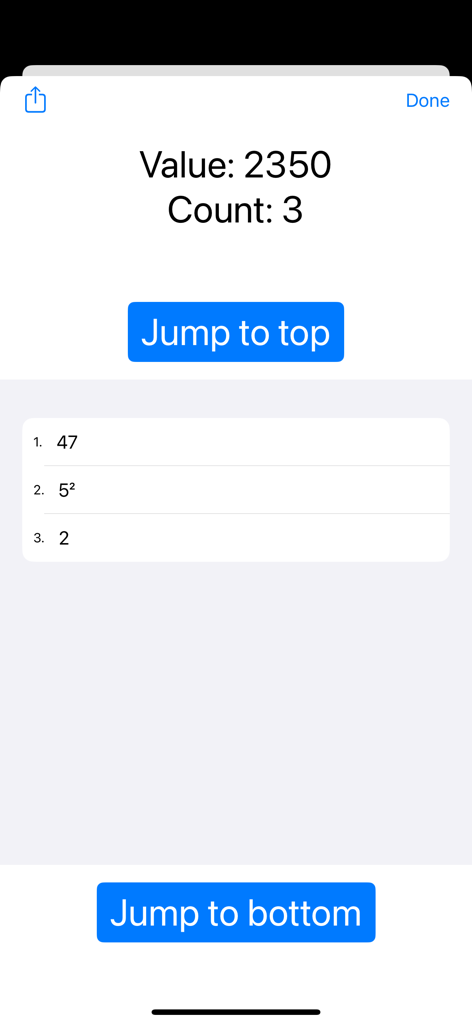 Prefacto app interface showing prime factorization of the number 2350